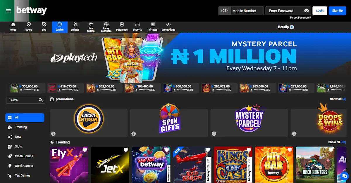 Betway Casino Screenshot